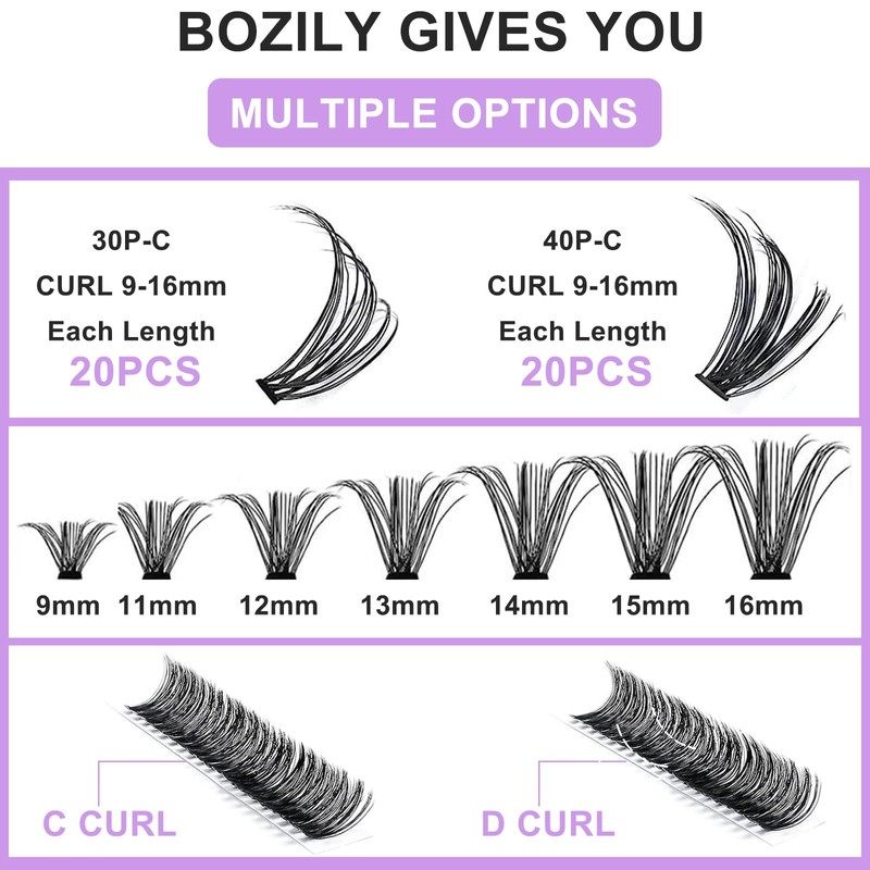 280pcs Individual Lashes Cluster Lashes C Curl DIY Natural Eyelash