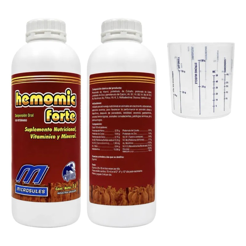 Hemomic Forte 1l Nutrición Equinos Animal Vitamina Mineral