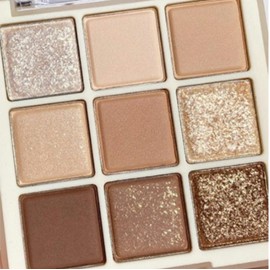 Okerker 9 Color Nude Gold Eyeshadow Palette, Matte Shimmer Glitter Eye Shadow Makeup Palettes, Naked Neutral Brown Eyeshadow Makeup Pallet, Highly Pigmented Long Lasting Waterproof Blendable