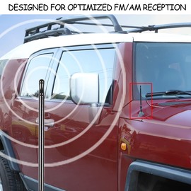 6 Inches Short Antenna Replacement Compatible with Toyota FJ Cruiser 2007-2015, and Toyota Tundra, Stainless Steel Radio Antenna Designed for Optimized FM/AM Reception (6 inch)