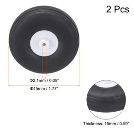 MECCANIXITY RC Airplane Wheels 1.77"x 0.59"x 0.08" OD RC Airplane,Aircraft PU Sponge Wheels,Tire Tail Wheel RC Aircraft Foam Wheel Replacement for DIY RC Model Plane Aircraft Pack of 2