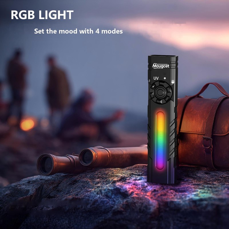 Mougcet Rechargeable EDC Flashlight 2200 Lumens, Flat Pocket Flashlight with