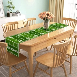 Nepnuser American Football Court Table Runner Touch Down Football Birthday Party Decoration Boy Sport Farmhouse Home Dining Room Kitchen Table Decor (13" x 108")