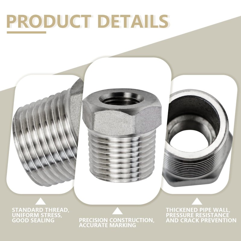 Bwintech 2 Pcs 1/2" Female to 1" Male BSP Thread