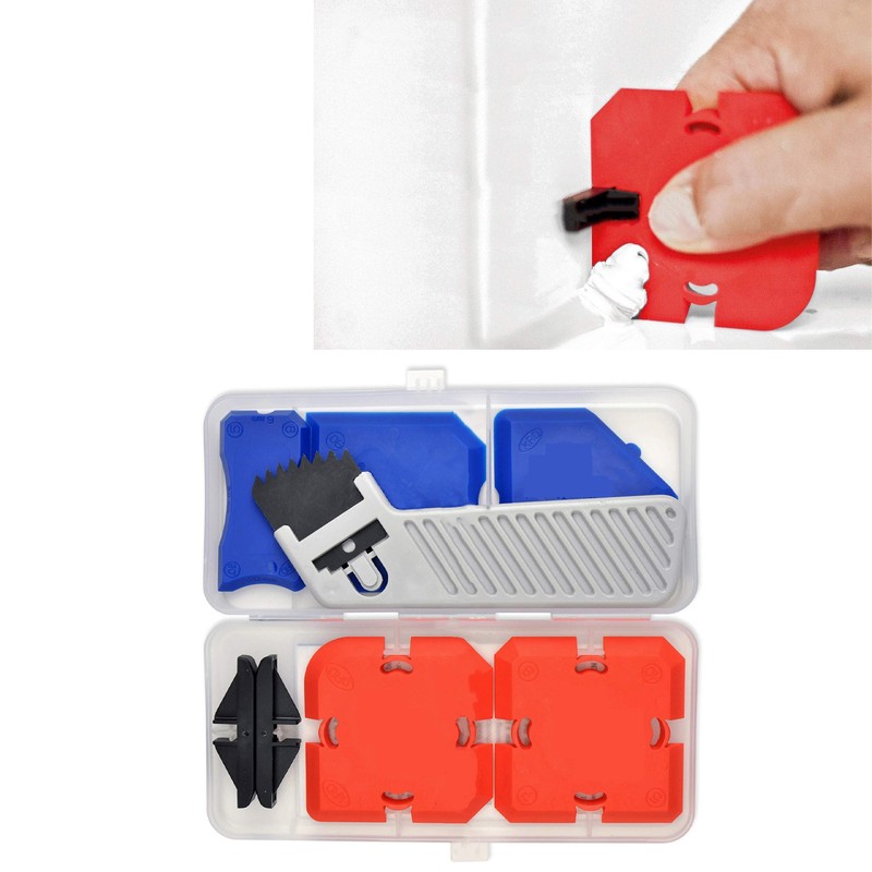 Caulking Tool Kit Plastic Grouting Scraper Sealant Finishing Knife Putty