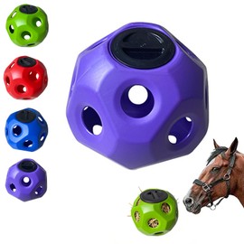 Horse Hay Ball – Interactive Horse Ball and Slow Feeder, 15.75" Large Durable and Safe Hay Feeder for Horses, Goats and Sheep, Promotes Healthy Foraging, Hangable or Ground Placement(Purple)