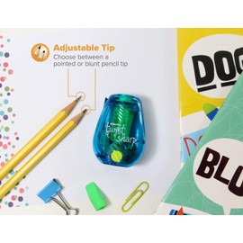 Bostitch Office Twist-n-Sharp Pencil Sharpener, for Kids & Colored Pencils, Assorted Colors (PS1-BLUE-2PK)