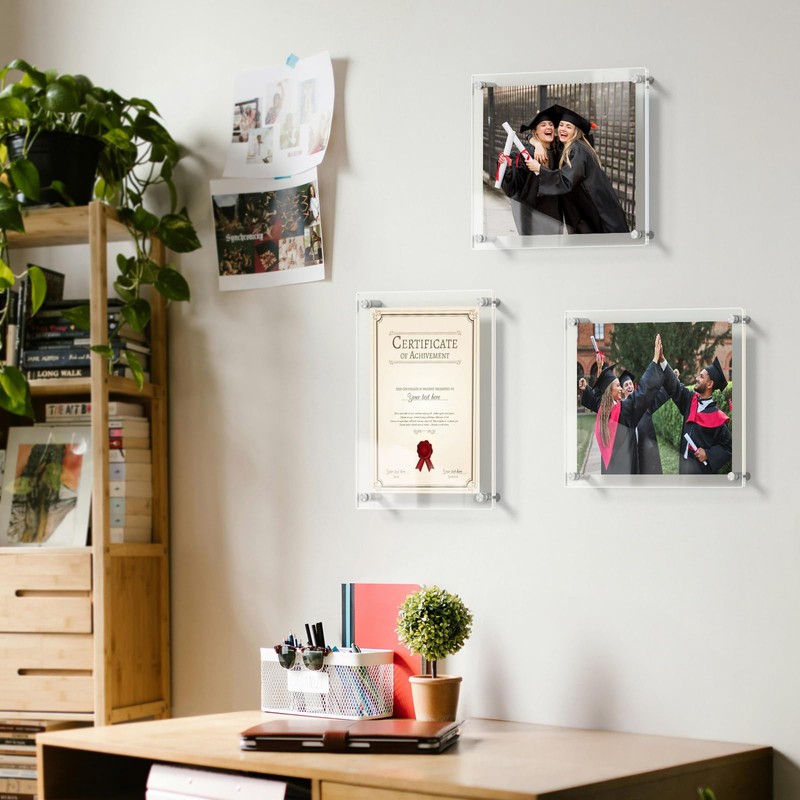 AITEE 8x10 Acrylic Picture Frames 4 Pack, Clear Picture Frames