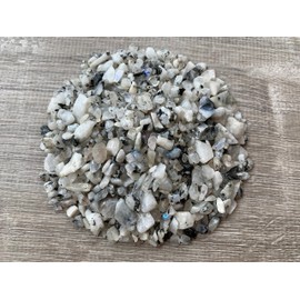 GAF TREASURES Rainbow Moonstone Chips C Natural Mini Rainbow Moonstone Stones, Crushed Undrilled Rainbow Moonstone, Semi-Tumbled Genuine Rainbow Moonstone (1/2 lb)