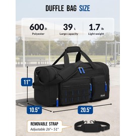 Celvetch Gym Bag for Men Women with Shoes Compartment 3-in-1 Sports Travel Duffel Bag Multipurpose Weekender Overnight Backpack with Wet Pocket - Black