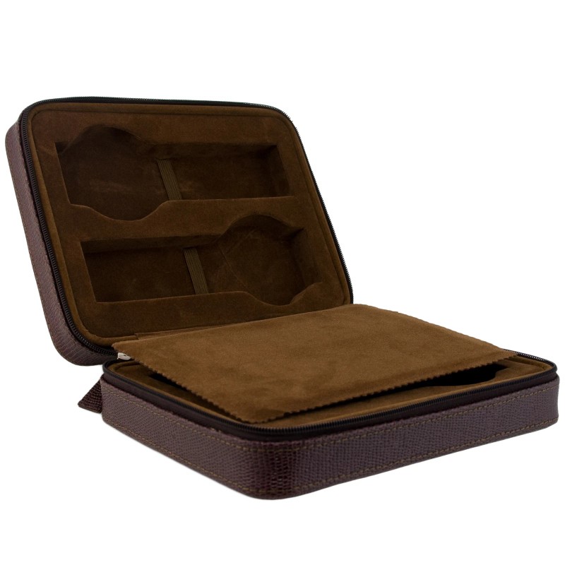Travel Case 4 Watch Box Travel Case Storage Brown LEATHER