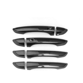 JUIVEEL Carbon Fiber Style ABS Car Exterior Door Handle Cover Set Outside Door Handle Cover Compatible with Genesis G70 2019-2021 Accessories