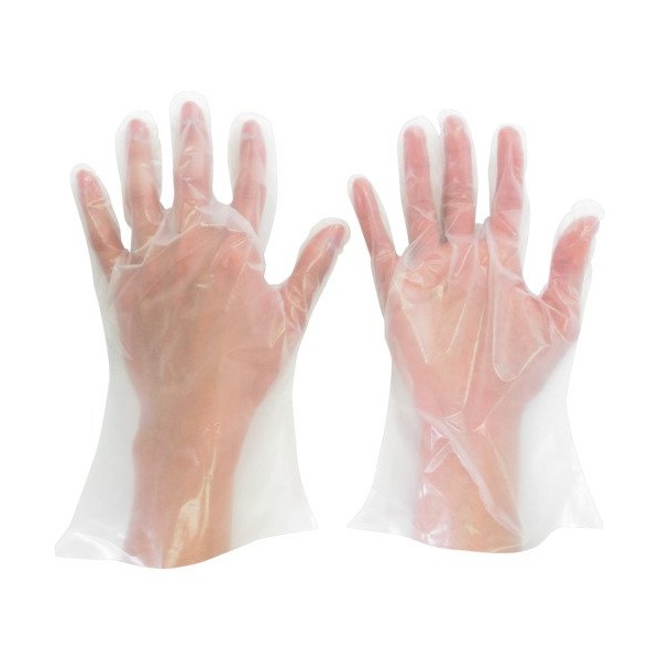 midori安全 Polyethylene Disposable Gloves Thick Outside Embossed 200 Piece SS verte565nss