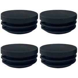 4 Pack 1.5 Inch (38mm) Round Plastic Hole Plugs,Steel Furniture Pipe Tube Cover Insert,Black End Cap for Metal Tubing,Glide Insert for Pipe Post,Chairs and Furnitures Legs,Furniture Floor Protection