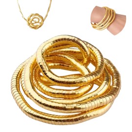 VVQWCY Bendable Snake Necklace, Bendable Snake Chain, Snake Necklace, Flexible Adjustable Snake Collar, Snake Bracelet, Suitable for Women, Birthday Gifts, Acrylic, Abalone