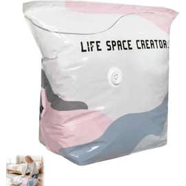 Bolsas de almacenamiento al vacío sin bomba, bolsas de sellado al vacío de cubo grande para ropa, edredones y ropa de cama, bolsas de almacenamiento ahorradoras de espacio, bolsas de compresión de