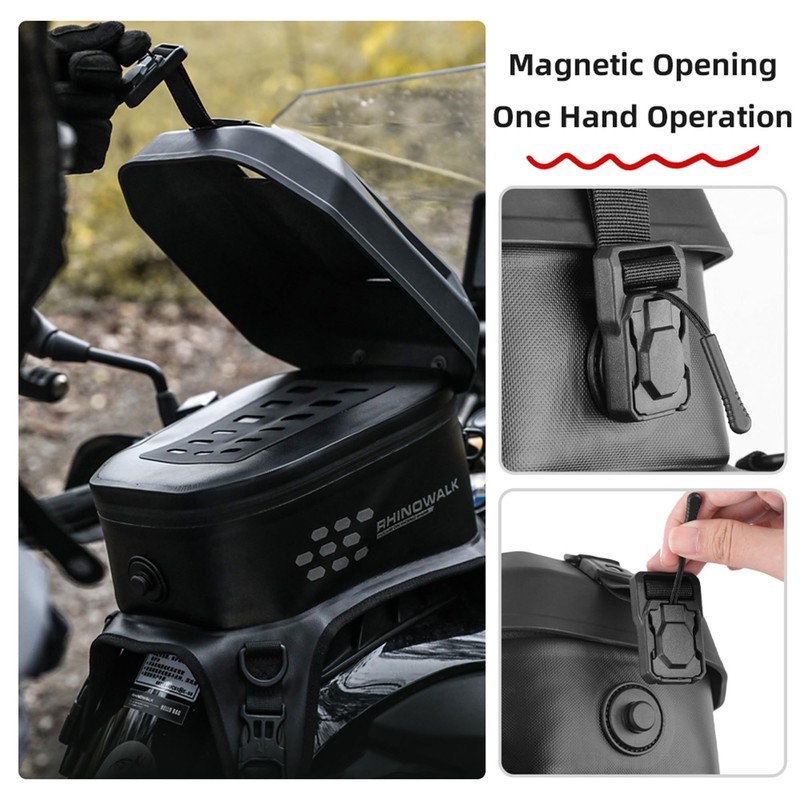 Rhinowalk Motorcycle Tank Bag and Backpack, 5.6 Liter Touchscreen Waterproof