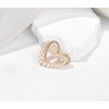 Broche de corazón con diamantes de imitación de oro con