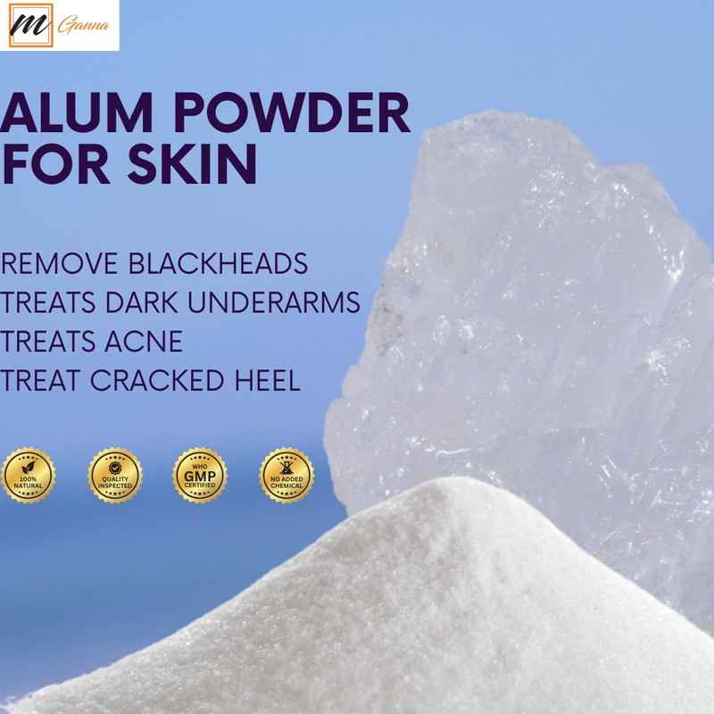 mGanna 100% Natural Alum Powder for Clear and Glowing Skin