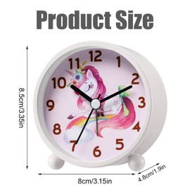 Sunshine smile Children's Alarm Clock for Beginners to School, Children's Alarm Clock Analogue No Ticking Children's Alarm Clock with Night Light, Silent Learning Alarm Clock for Boys and Girls