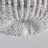 CHOOHUE 4-Lights Bohemian Flush Mount Ceiling Light Wood Beaded Mini