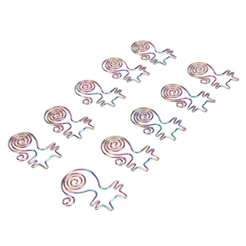 100pcs Cat Shape Paper Clips Colorful Plating Process Increased Slip