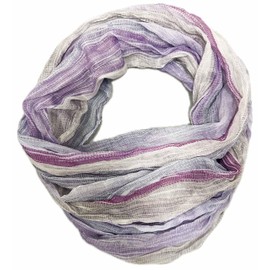 J26 Striped Silk Loop Rainbow Colour Gradient Summer Spring Scarf Gradient Silk Plain Round Scarf Tube Scarf Stole Light 2025 New, B Purple, One Size