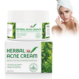 Natürliche pflanzliche Aknecreme 50g, Face Cream for Skin Acne Ointment, Anti Acne Face Cream, Anti Pimples, Reduces Redness, Moisturises, Fades Acnemals, Reducing Acne, Oil Control, cream5-7