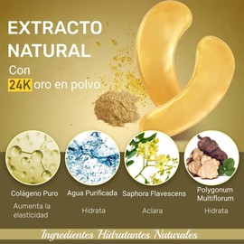 Parches para Ojos Ojeras 24k Oro- 20 Pares Mascarillas de Colageno para Ojo