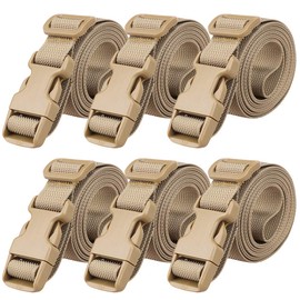 MAGARROW Suitcase Belt, Trunk Belt, Luggage Lock Belt, Packaging Band, Adjustable (Khaki - Set of 6)
