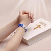 ZKJTEARY 2PCs WWJD Daily Bible Verse Bracelets Christian Cross Bracelet