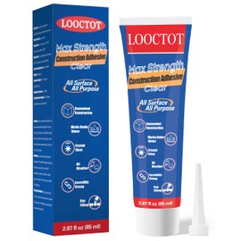 Max Strength Clear Construction Adhesive, 2.87 fl oz (85ml) Cement Glue,Squeeze Tube, Versatile Clear Construction Glue for Tile,Floor,Stone,Wood,Wall & More,Works Under Water