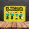 Metal Sign with Saying "Toilettenbürstenbenutzungsanweisung" [German Language