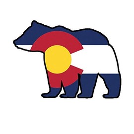 ION Graphics Colorado State Shaped Bear Flag Sticker Decal Vinyl Outdoors Wilderness CO 5" Bumper Locker Laptop Window - Sticks to Any Surface