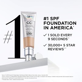 IT Cosmetics Your Skin But Better CC+ Cream - Color Correcting Cream, Full-Coverage Foundation, Hydrating Serum & SPF 50+ Sunscreen - Natural Finish - 1.08 fl oz
