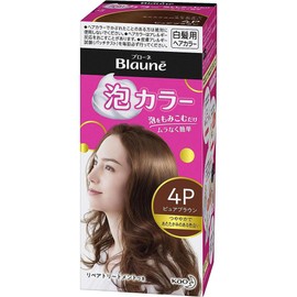 Kao Blaune Bubble Hair Color For Gray Hair - 4P Pure Brown (Green Tea Set)
