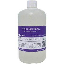 Tónico Exfoliante con Ácido Glicólico 7% 1L Formato Mayoreo Grado Profesional Apto para Piel Grasa Uso de Cabina o Llena tus Propios Envases