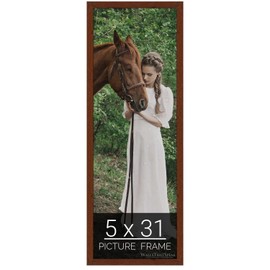 wallsthatspeak 5x31 Dark Walnut Rustic Pine Picture Frame for Puzzles Posters Photos or Artwork