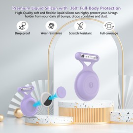 Aircawin for AirTag Holder Case with Brooch Pin,Waterproof Hidden AirTag Case Cover for Kids,Item Locator,Full Protective Anti Lost GPS Tracker Item Finder for Child/Kids/Elderly/Clothing-Violet