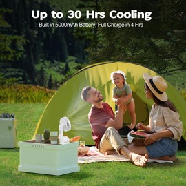 AMACOOL Desk Fan, Quiet Small Desktop Table Fans - 30Hrs Running, 270°Tilt, 90°Oscillating, Easy to Clean USB Fans, Smart Display Rechargeable Portable Fan for Home Office Bedroom Travel Camping