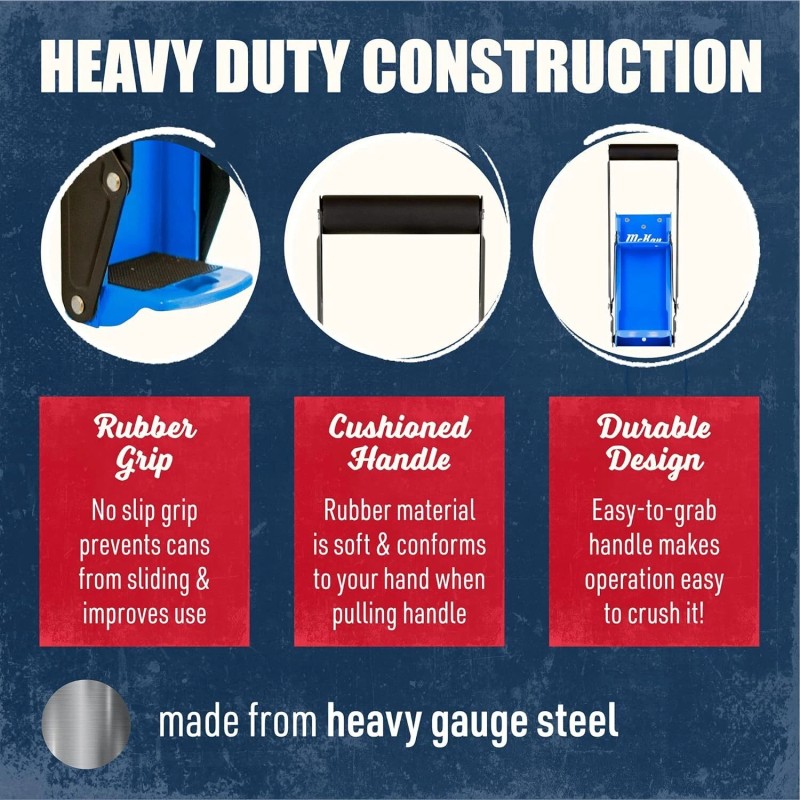 McKay 16 Oz Blue Can Crusher Smasher For Recycling Sturdy
