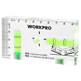 WORKPRO Mini Level, Mini Level, Switch Box Injury Level, Crystal Level, Acrylic Tube, Bubble Level, Measuring 6 Sides, Magnetic Included, Horizontal Bubble Tube, Vertical Bubble Tube, Graduated, 3.7