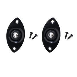 DIAO79NI Metal 1/4" Oval Guitar Input Jack Plate Output Jackplate Socket with Screws for Fender Strat Tele Style Electric Guitar, Black