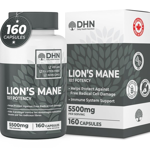 **New Bonus Size** 160 Capsules of Premium Lion's Mane Mushroom
