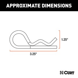 CURT 21600 Trailer Hitch Clip for 1/2 or 5/8-Inch Pin