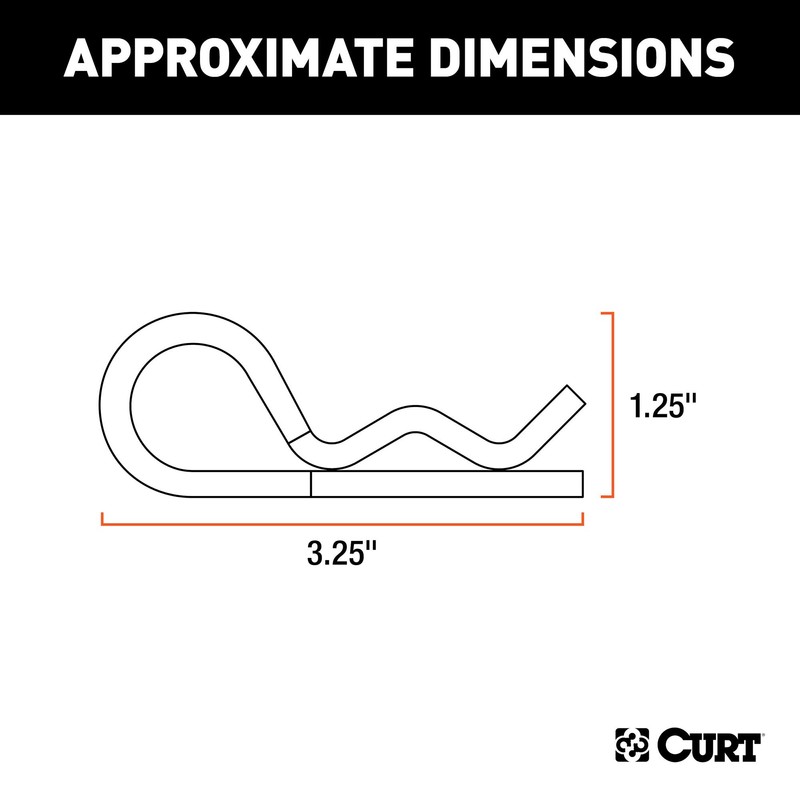 CURT 21600 Trailer Hitch Clip for 1/2 or 5/8-Inch Pin