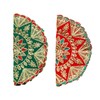Aditri Creation Set of 4 Round Mat Aasan Velvet Pooja