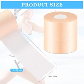 Nuanchu 30 Yards Pre-wrap Athletic Tape Foam Underwrap Tape Foam Underwrap Bandage for Hair Soccer, Sports Wrists Elbows Knees Ankles, 2.76 Inches(Beige)