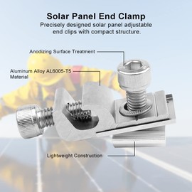 mizikuu Ground Clamp for PV Module, Pack of 8 Solar Panel Grounding Clips, Solar Module Holder, Aluminium PV System, Solar System for Roof, Balcony Power Plant, Solar Panel, Grounding Clip, Clamps,