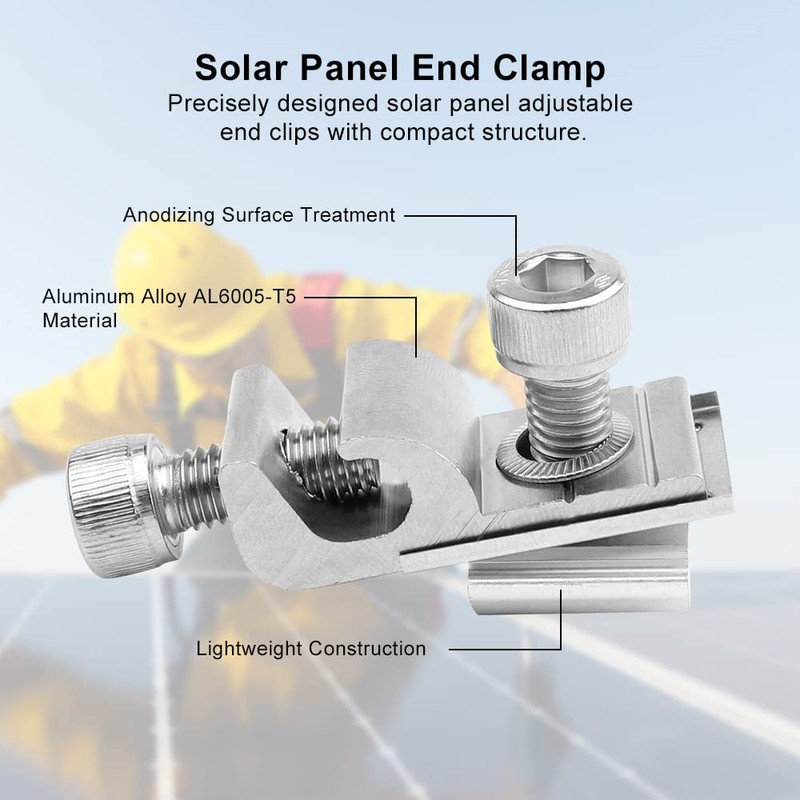 mizikuu Ground Clamp for PV Module, Pack of 8 Solar